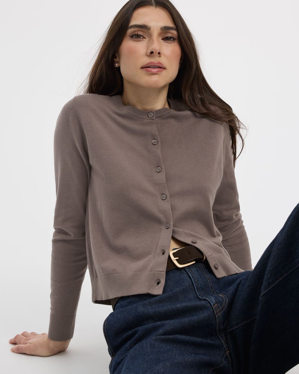 Crew-Neck Cardigan