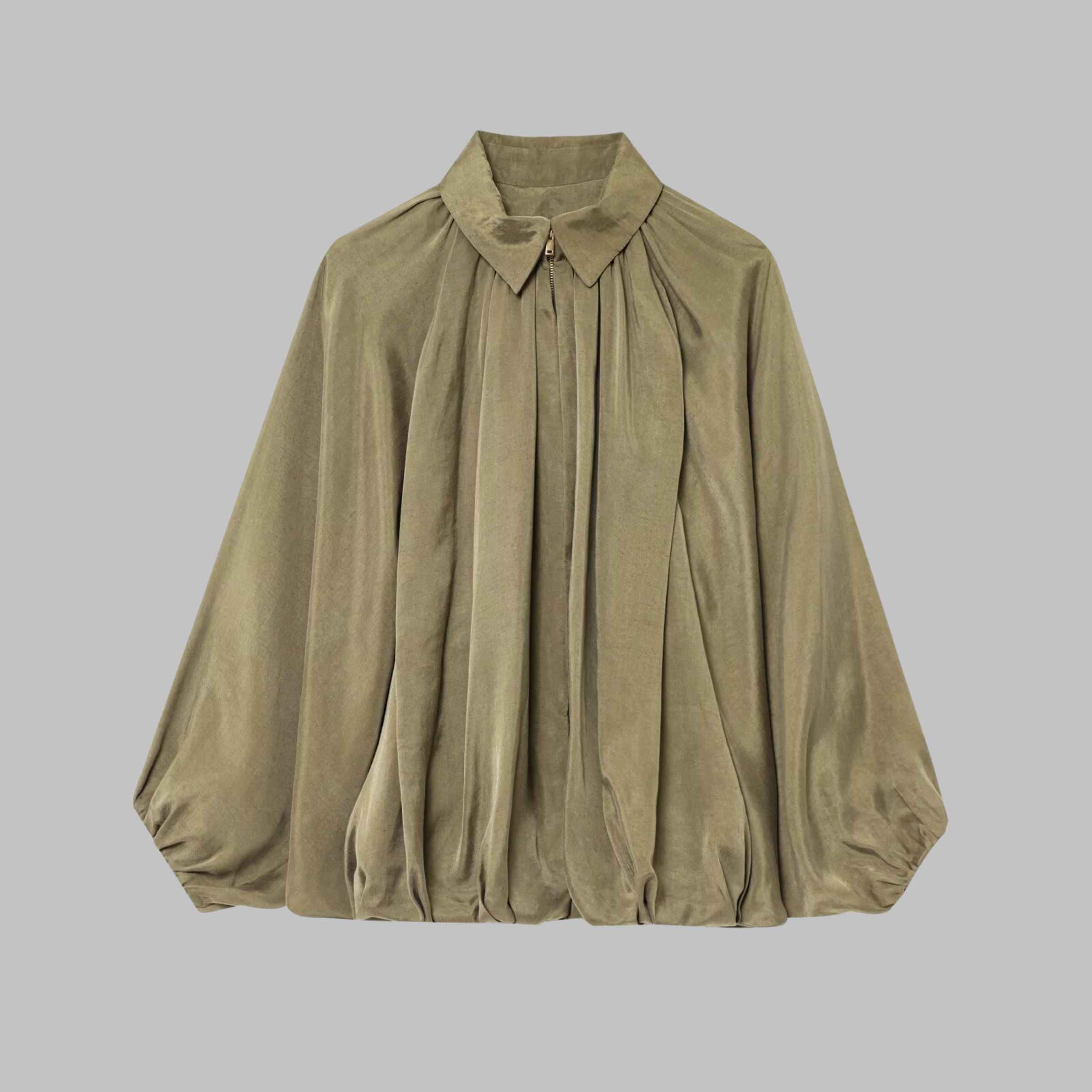 CHARLIZE™ - Vintage Oversized Puffed Batwing Sleeve Bomber Jacket