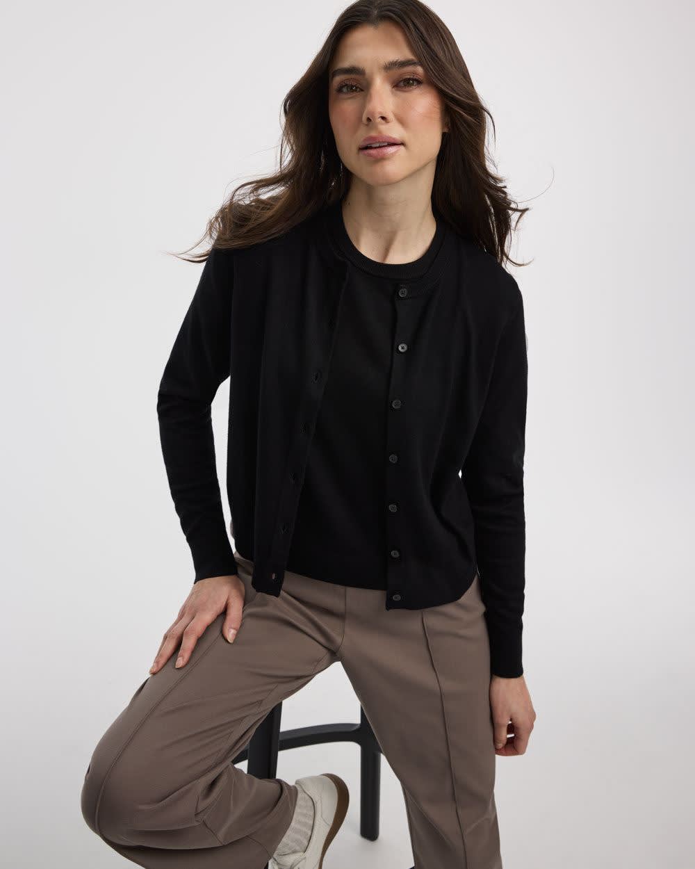 Crew-Neck Cardigan