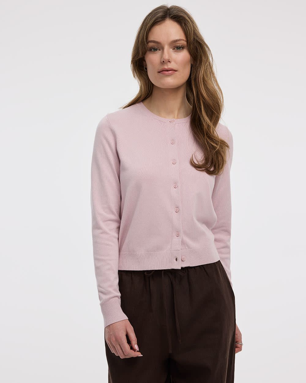 Crew-Neck Cardigan
