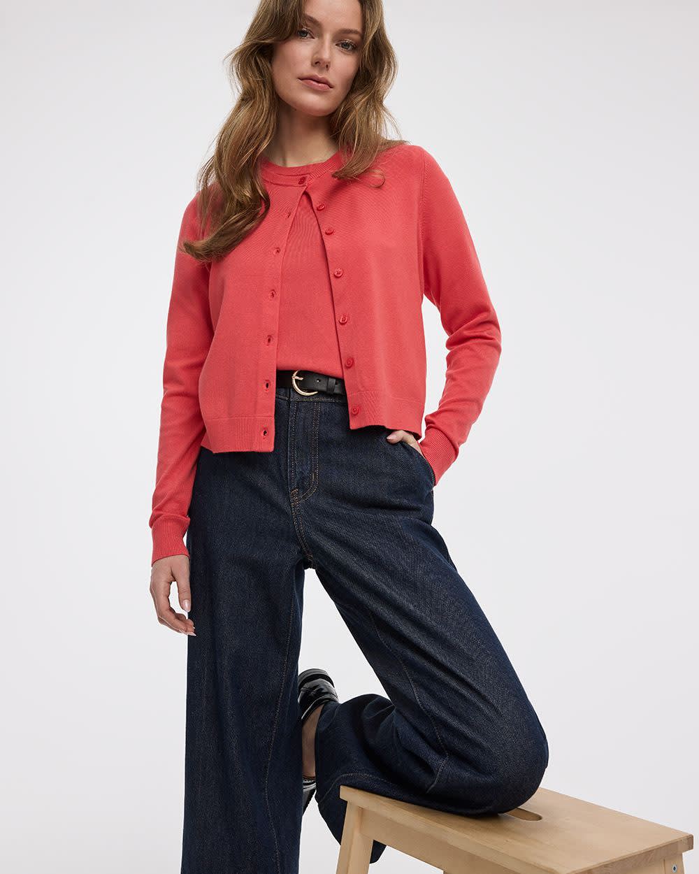 Crew-Neck Cardigan