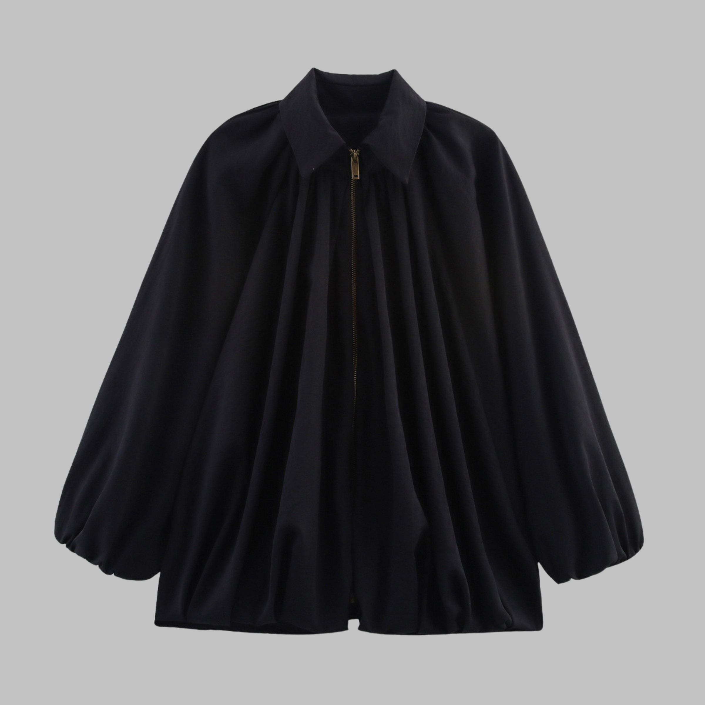 CHARLIZE™ - Vintage Oversized Puffed Batwing Sleeve Bomber Jacket
