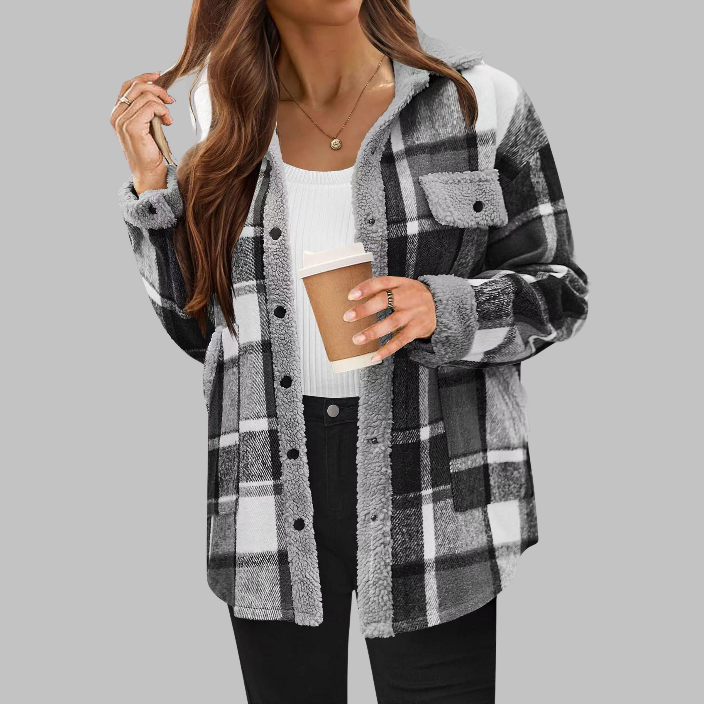 ZENY™ - Classic Long Sleeve Button Down Jacket