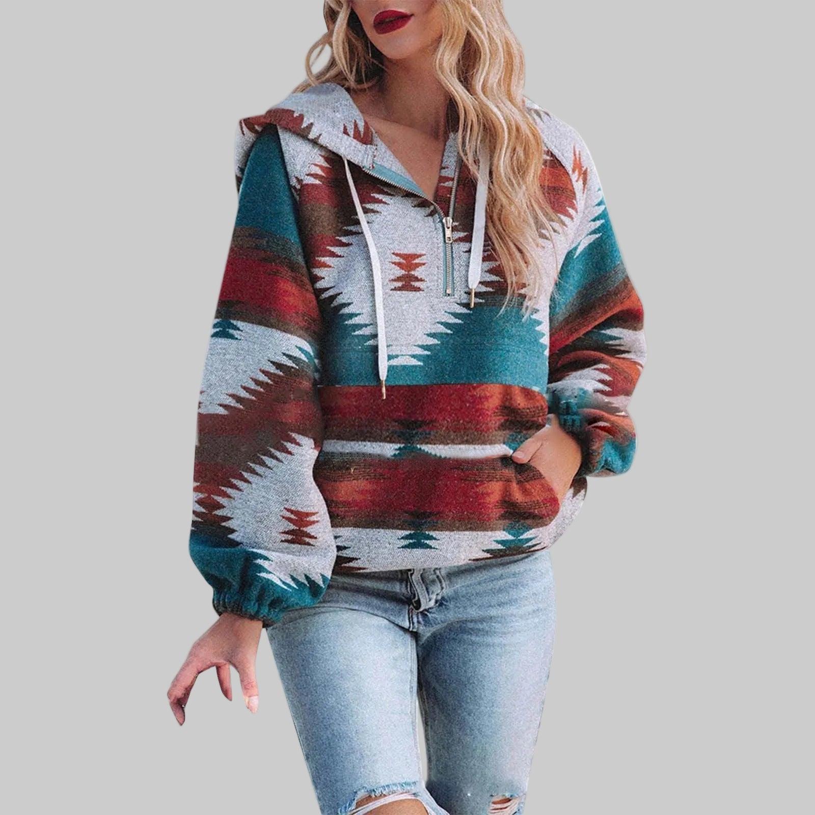 SAKU™ - Comfy Oversized Zip Up Long Sleeve Hoodie Sweatshirt
