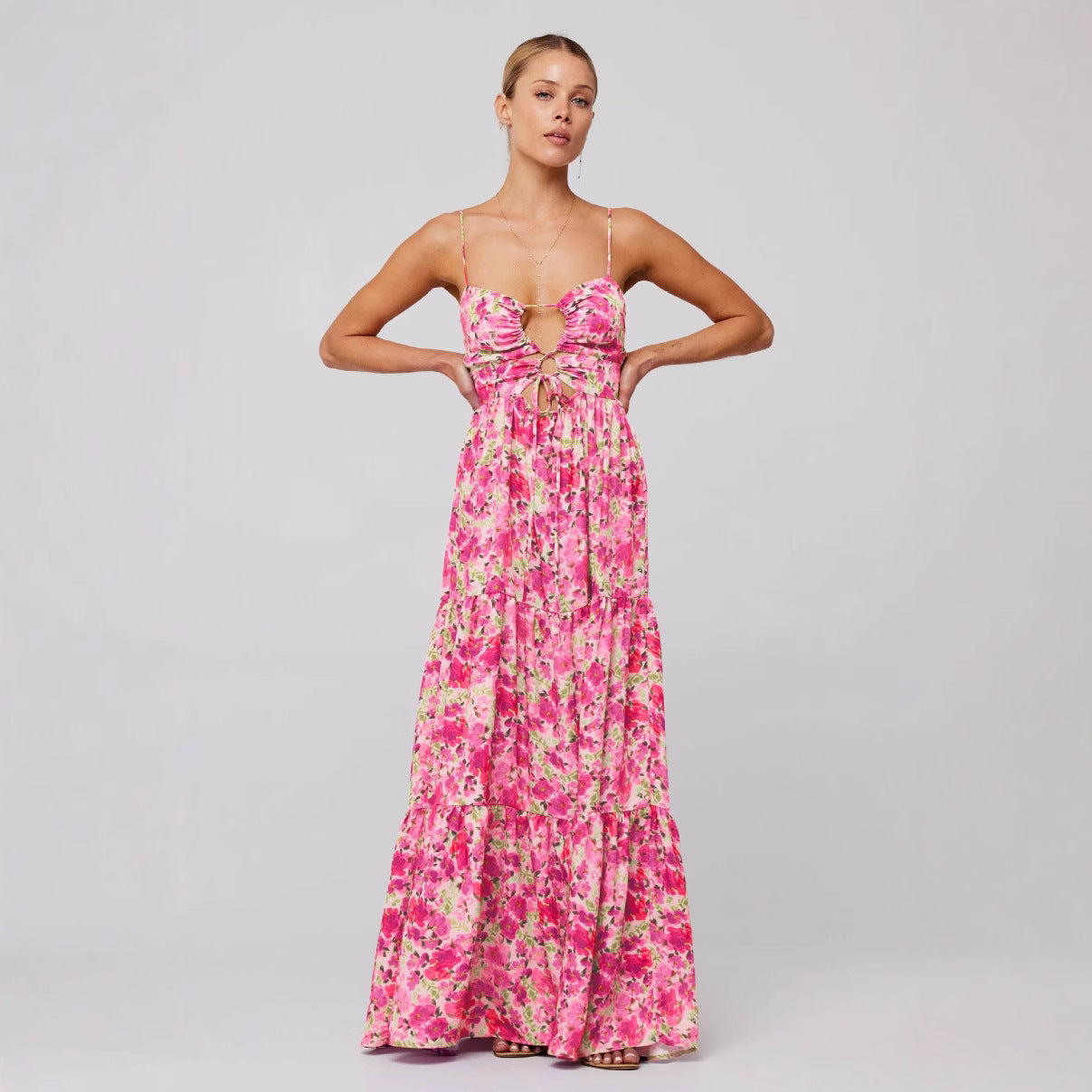 MARSHA™ - Chic Sleeveless Cross Tie-Up Front Summer Maxi Dress