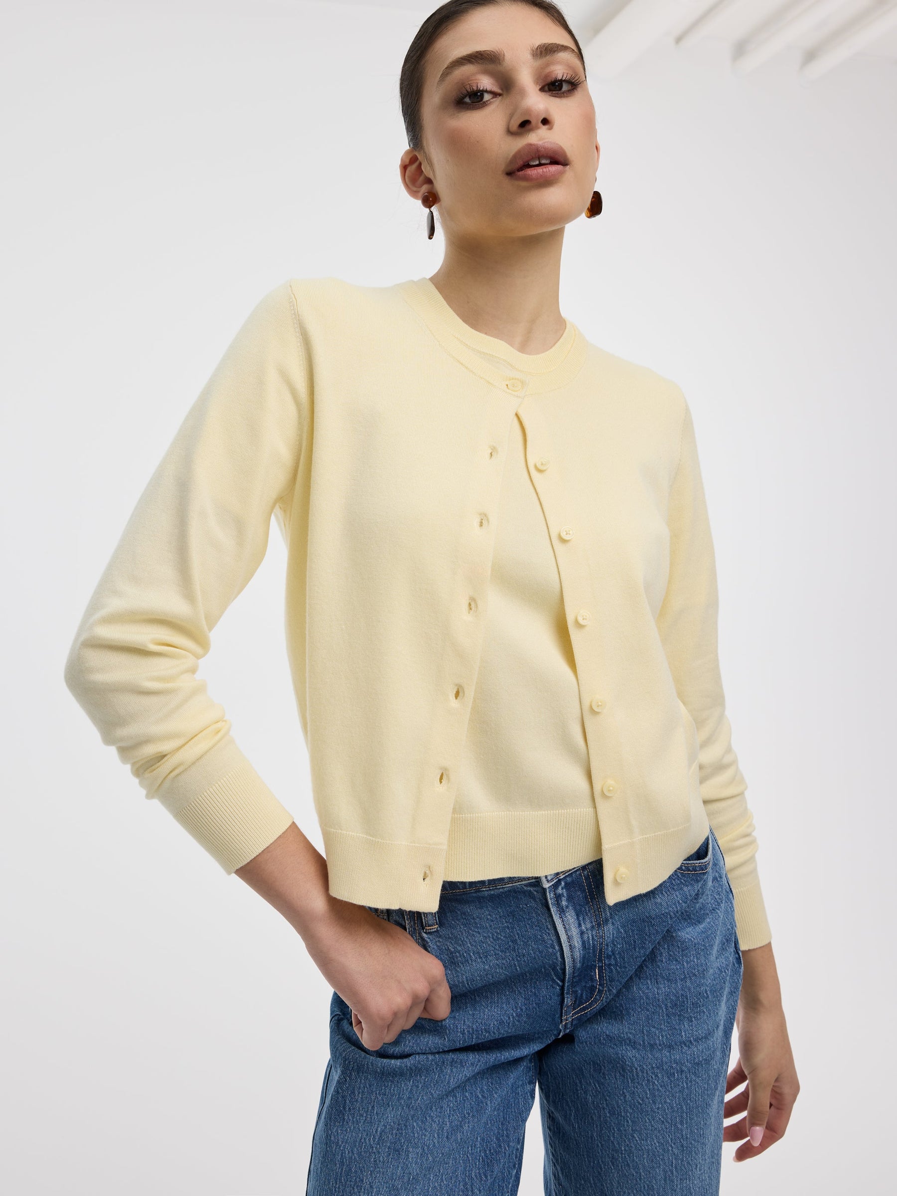 Crew-Neck Cardigan