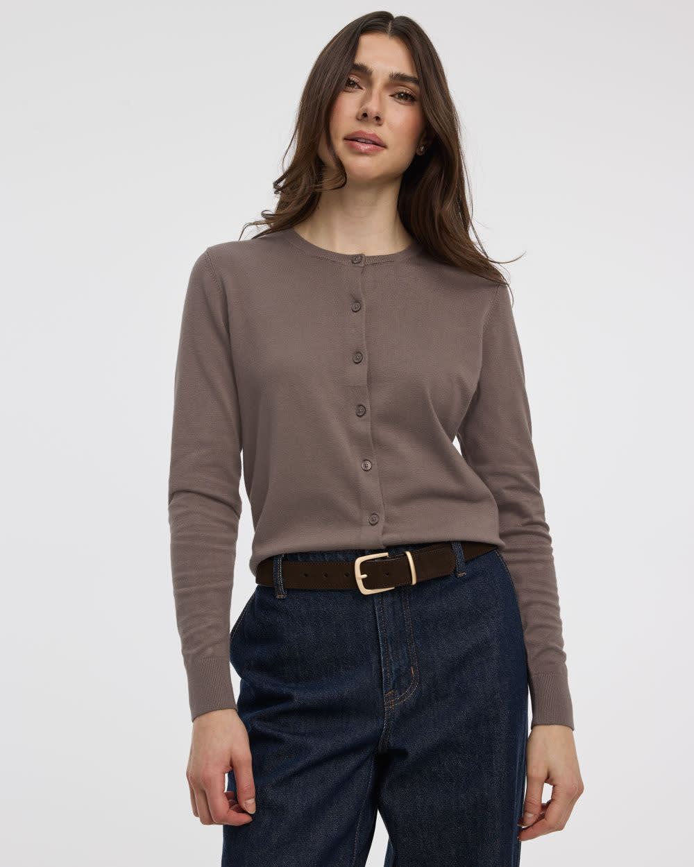 Crew-Neck Cardigan
