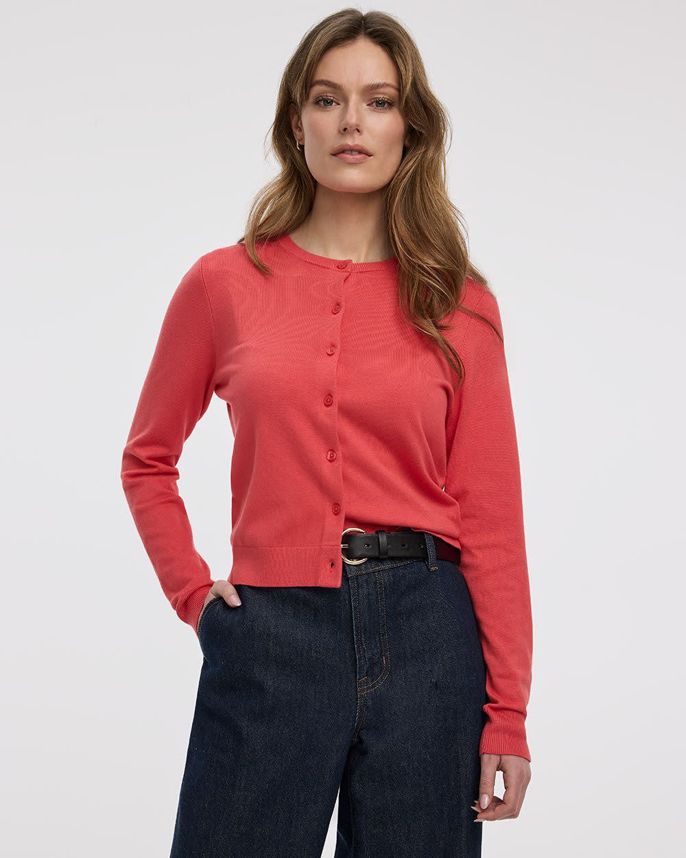 Crew-Neck Cardigan